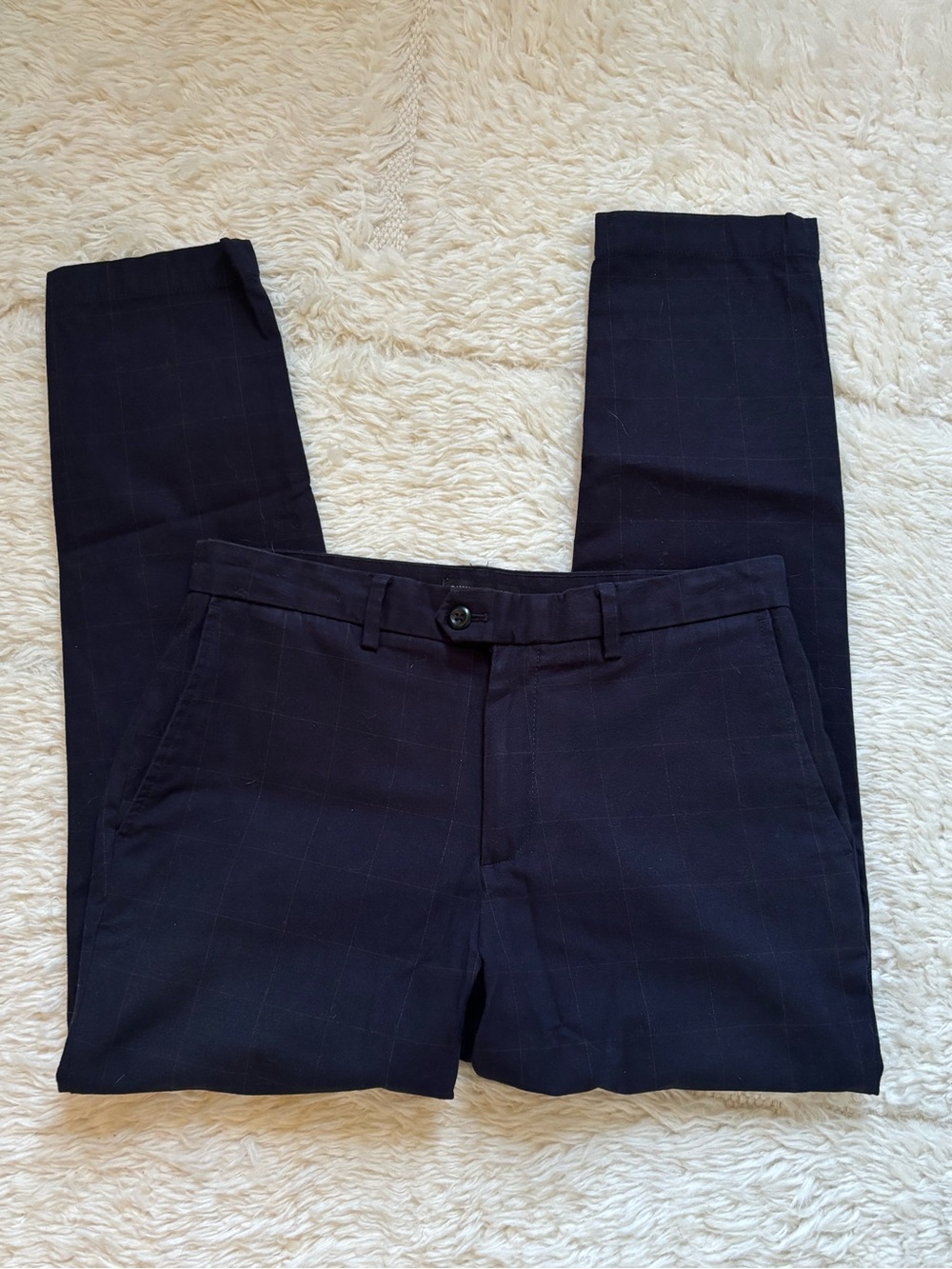 Banana Republic Navy Windowpane Dress Pants